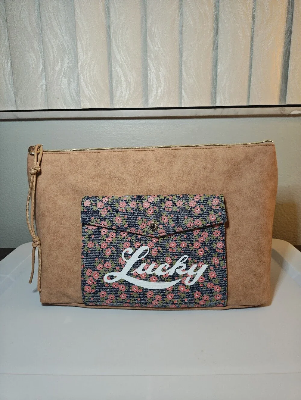 Lucky Brand Large Travel Toiletry Cosmetic Bag Floral